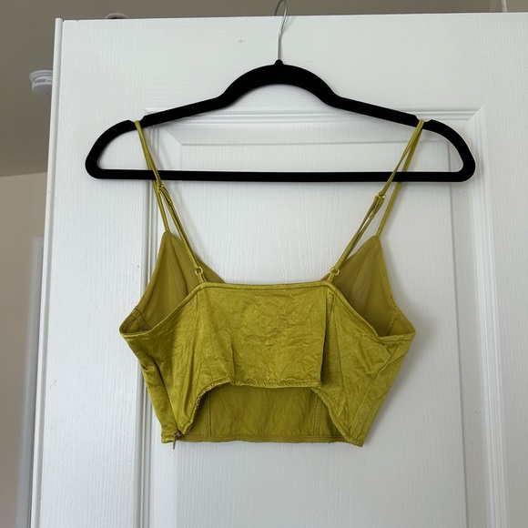 Zara Satin Effect Corset Top in Mid-Green - Picture 5 of 7